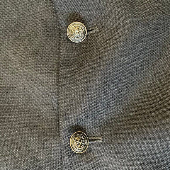 Nordstrom Notch Collar Wool Poly Blend 2 Button Lined Blazer Navy Sz 16R - Picture 15 of 16